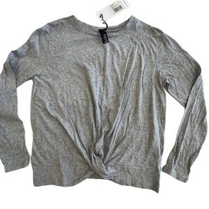 Bobi Twist Front Long Sleeve Top